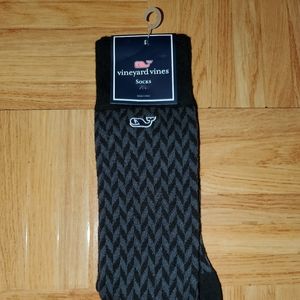 Men Vineyard Vines Herringbone Socks Jet Black